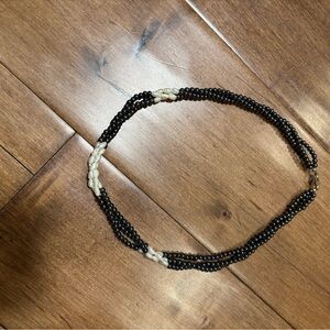 Elegant Black Pearl and White Freshwater Beaded Necklace
